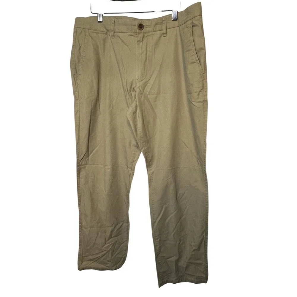 Bonobos Mens Straight Leg Chino Pants Khaki Tan Cotton 35x32 Business‎ Casual